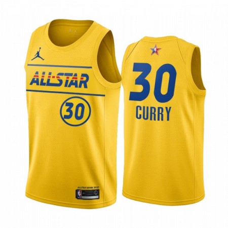 Män Golden State Warriors Tröja Stephen Curry 30 2021 All-Star Jordan Brand Guld Swingman